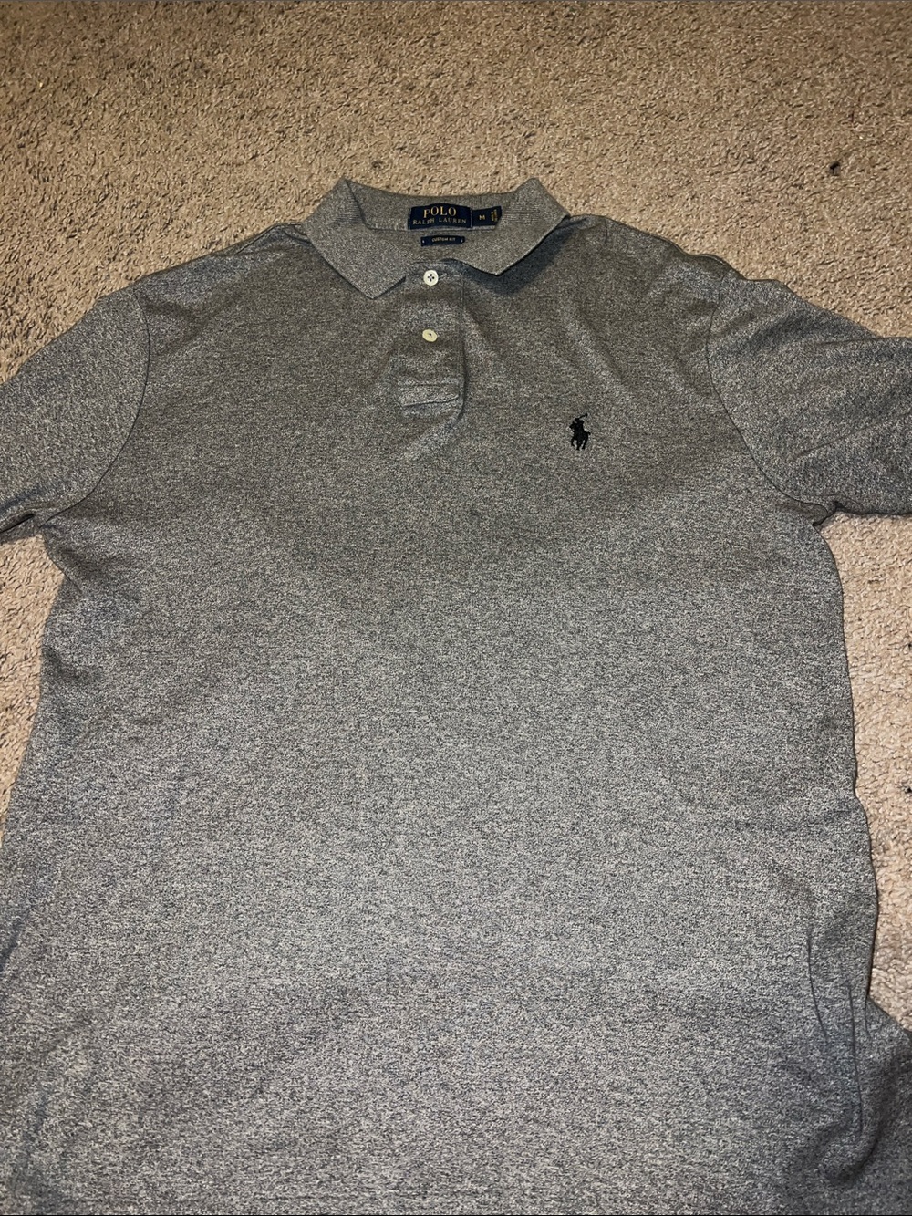 Polo by Ralph Lauren Heather Gray Short-Sleeve Polo with Black Pony